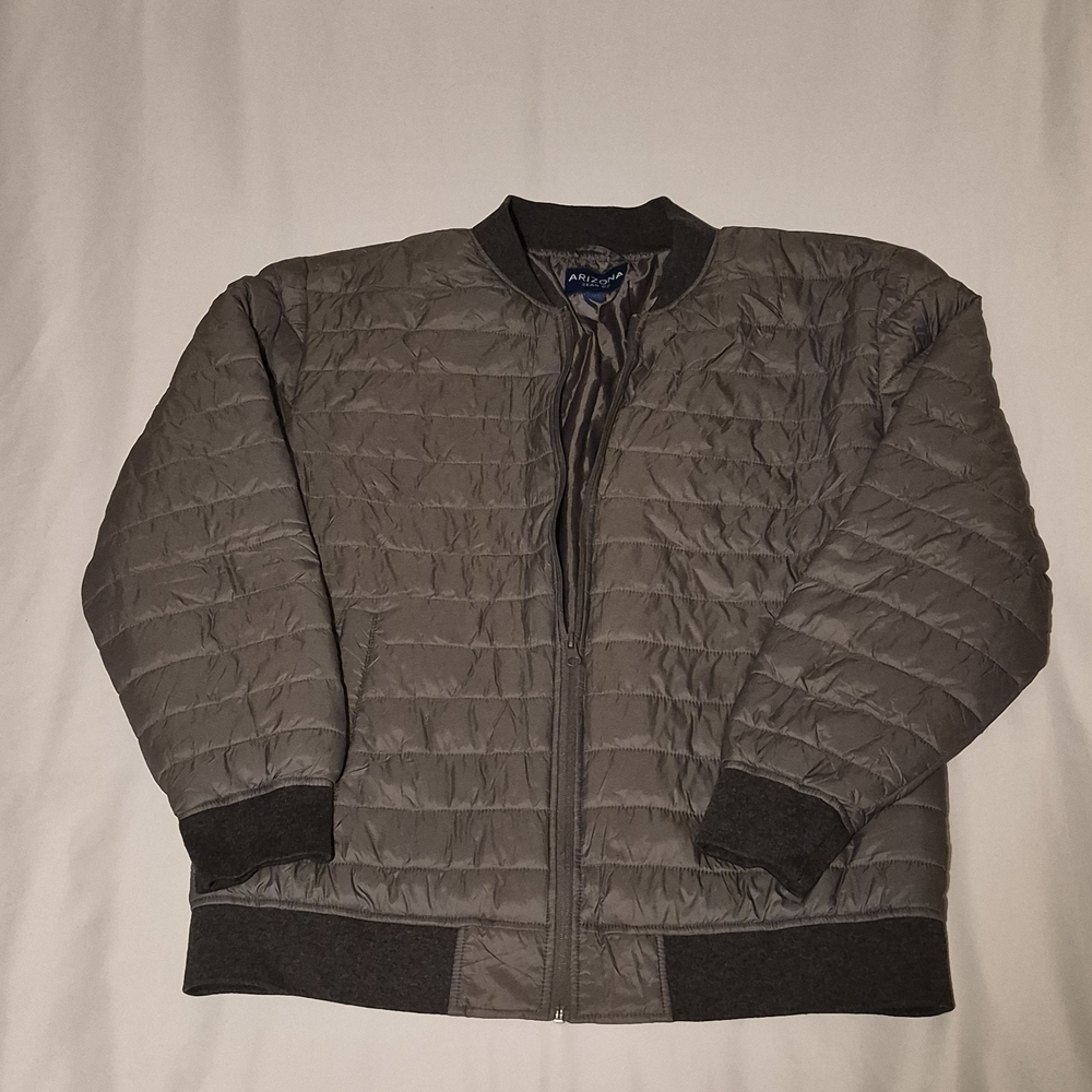 Arizona Jean Co Men’s Gray Quilted Puffer Jacket Size L Like New